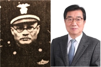 문형순 전 성산포경찰서장(왼쪽)과 양조훈 제주4·3평화재단이사장