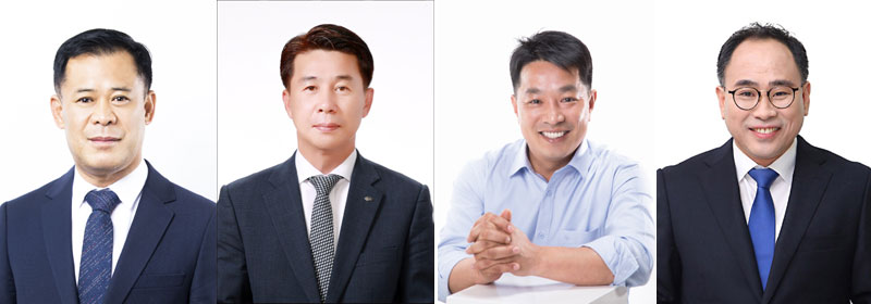 (왼쪽부터)동홍동 선거구 김대진, 김창순-대정읍 선거구 박정규, 정태준