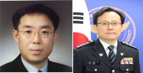 문영근 신임 제주동부경찰서장과 임상우 제주서부경찰서장.