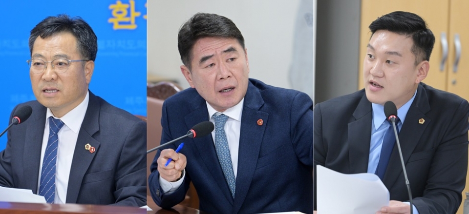 사진 왼쪽부터 송창권 위원장, 임정은 의원, 김기환 의원.