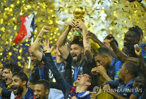 프랑스, 러시아 월드컵 우승 환호